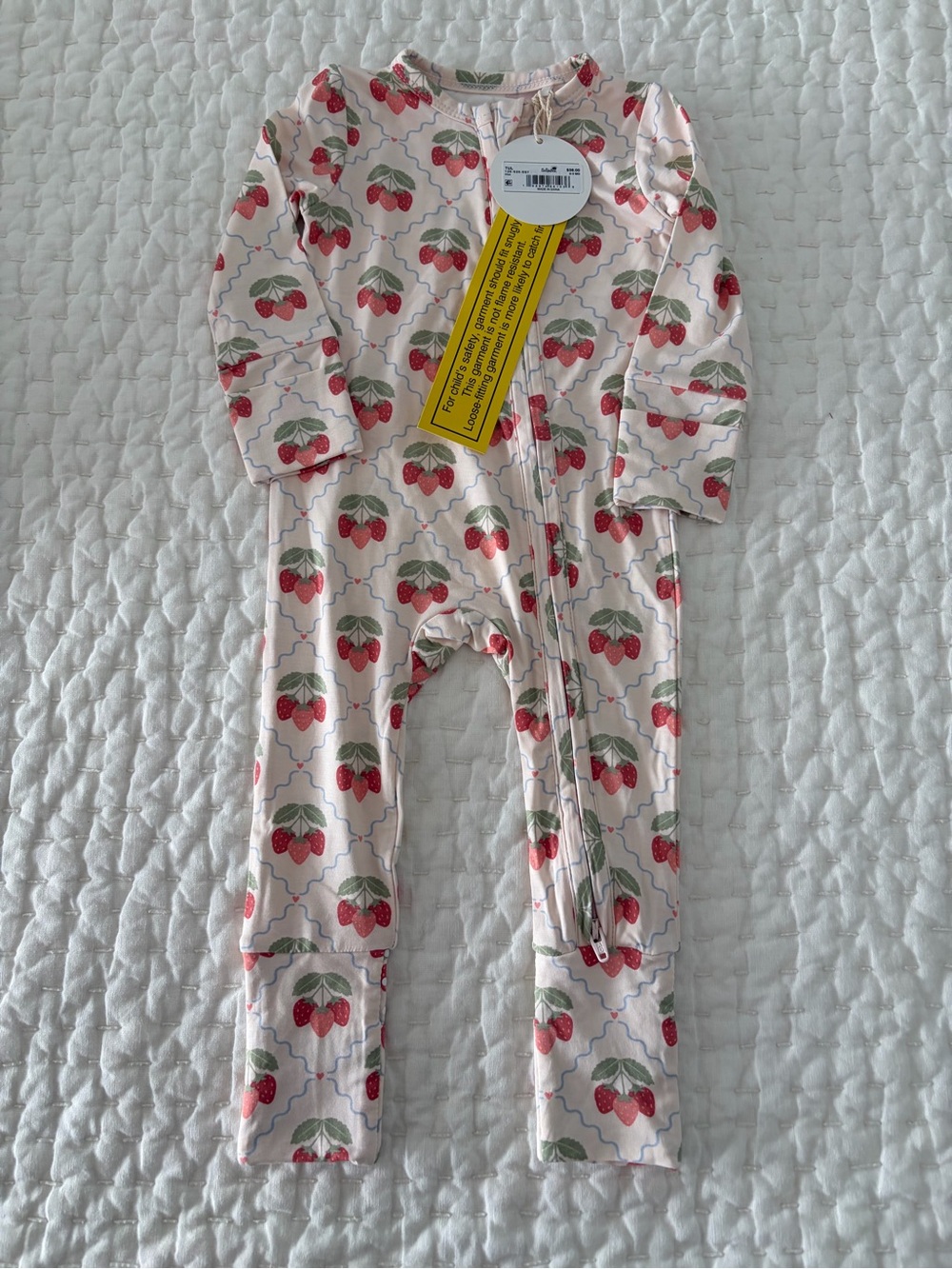 NWT Angel Dear/Altar'd State Kids Bamboo Strawberry Convertible Romper Pajama